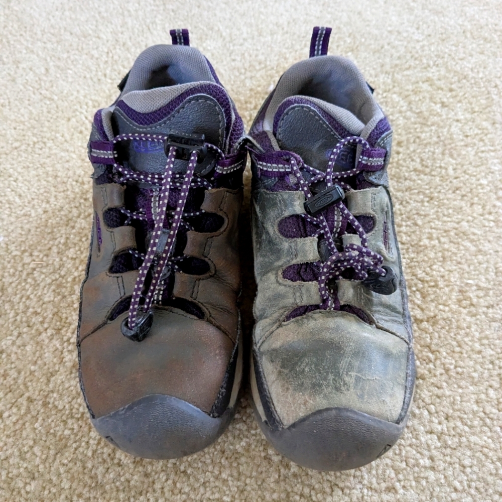 Keen Kids US Size 2 Durable Outdoor Shoes - Grey and Purple